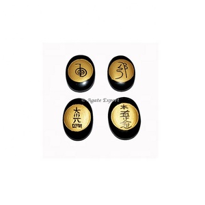 Juego de Reiki Usai en relieve Piedras ovaladas Piedra semipreciosa Artesanía - Product Image 1