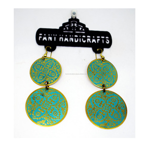 2027 amérique floride ventre acrylique boucles d'oreilles été robe de mariée invité bijoux Halloween citrouille bleu boucles d'oreilles robe chinoise - Product Image 4