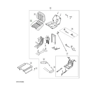 Part for JD JohnDeere Tractor, cushion, seat Part Number SJ29370