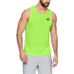 Camiseta sin mangas de verano informal para hombre, ropa de punto transpirable, camiseta sin mangas de gimnasio verde personalizada - Product Image 2