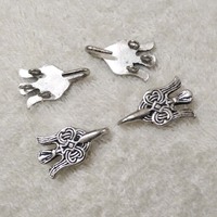 Élégantes boucles de ceinture en cuivre de style Ostrogothique Winigas Design TT-7350, en forme d'aigle, avec motif Tigre Médiéval en argent