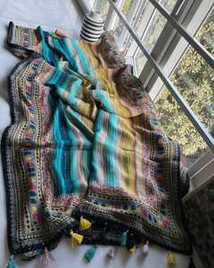 GEORGETTE FEBRIK — SAREE, conception du nouvel an, avec travail complet à paillettes - Product Image 3