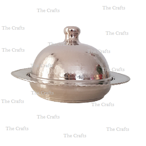 Beurrier au design fabuleux, forme ovale, beurrier en acier inoxydable écologique avec finition décorative martelée - Product Image 1