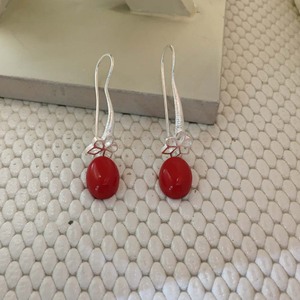 Pendientes hechos a mano de Plata de Ley 925 Eternity Coral Oval Cabochon Gemstone Joyería de boda de moda-Disponible en venta al por mayor - Product Image 4