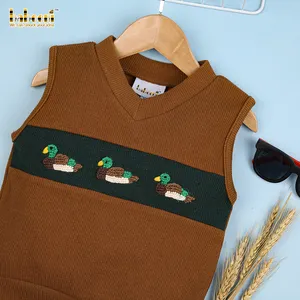 Sweter Kardigan Bayi Rajutan Tangan Mallard OEM ODM Bordir Buatan Tangan Buatan Tangan Pesanan Grosir Produsen-ST086