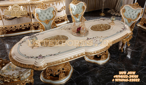 Juego de mesa de comedor con tallado a mano, muebles de comedor de lujo, tallados a mano - Product Image 3