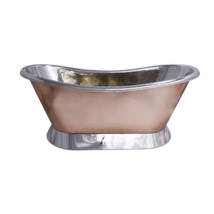 Baignoire design faite à la main en cuivre de luxe bleu forme personnalisée pour adultes vente en gros directe pour salles de bain de luxe - Product Image 6