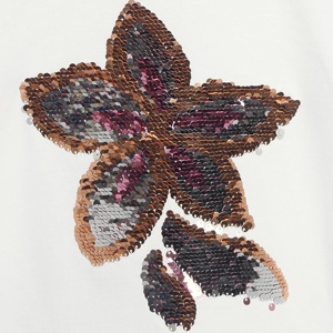 Alta calidad personalizable niñas verano Top moda lentejuelas bordado cuello redondo Camiseta Casual para niños Bangladesh - Product Image 3