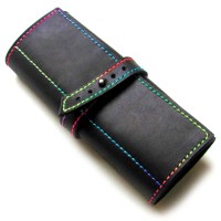 Mini sac en cuir Grain riche, tendance usine, personnalisé, crayon et papeterie, rouleau avec fil RGB