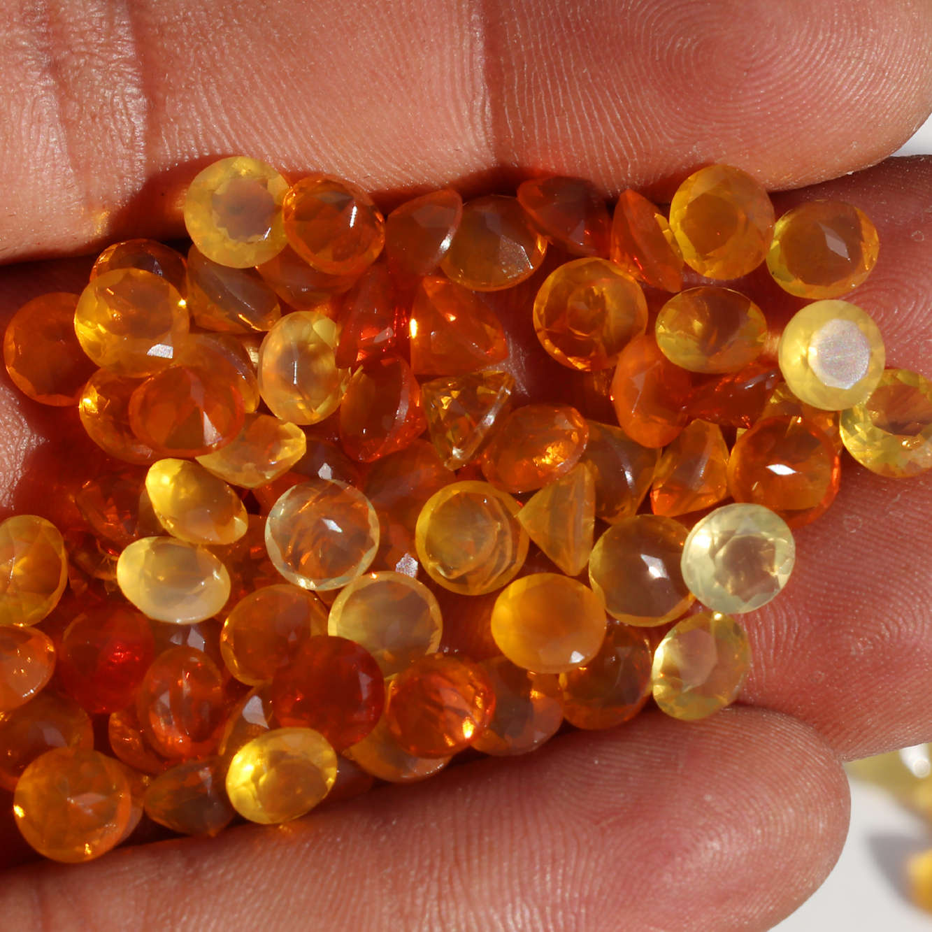 2022天然墨西哥火蛋白石圆形最佳质量宽松宝石批发供应商珠宝制作工厂