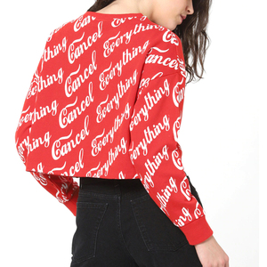 <span class=keywords><strong>Felpa</strong></span> squadrata <span class=keywords><strong>oversize</strong></span> con Logo personalizzato da donna <span class=keywords><strong>felpa</strong></span> con girocollo stampata <span class=keywords><strong>rossa</strong></span> e bianca per abbigliamento Casual invernale posizione Logo anteriore - Product Image 3