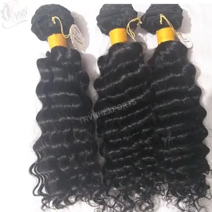 Maschine machen Wasserwelle 100% Remy Indisches Echthaar Deep Wave Double Weft Haar verlängerungen