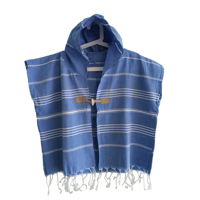 Poncho de bain à capuche pour enfants 100% coton tissé fait main Dobby séchage rapide certifié OEKO-TEX pour la plage, la piscine, la salle de bain, la douche de bébé