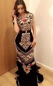 NICE CAFTAN DRESS EMBROIDERY OF DABKA, CRYSTAL GLASS BEADS,GLASS STONE WORK FOR PARTY-WEAR @ 2022 - Product Image 2