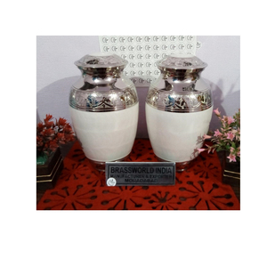 URNA FUNERARIA/DE CEREMONIA DE ALUMINIO BLANCO, Estilo Americano, Urna para Adultos de Brassworld India - Product Image 1