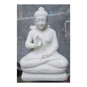 Buda de mármol blanco, Idol para decoración del hogar - Product Image 1