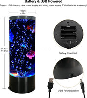 Mini Lampe Poisson à Bulles LED Multicolore Changeante, Lumière d'Aquarium, Veilleuse pour la Maison, le Bureau, le Salon