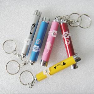 Nhà máy tùy chỉnh màu sắc tiêu cự xa chiều dài <span class=keywords><strong>logo</strong></span> chiếu Torch/đèn pin keychain nhanh chóng đào tạo con chó Đồ chơi & khuyến mại Carabiners - Product Image 1
