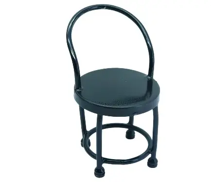 Maison de poupée en fer métallique, mini chaise ronde de qualité supérieure, décoration pour maison de poupée