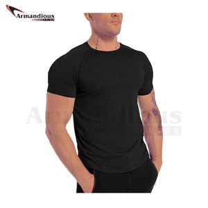 2025 gros hommes décontracté entraînement T-Shirt rond col rond conception 100% coton séchage rapide solide motif à manches courtes conçu Sport - Product Image 4