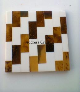 Checkered Pattern <b>Coaster</b> Natural Wood Decorative Tea <b>Coaster</b> <b>Drinking</b> <b>Coaster</b> For Luxury Home Hotel Restaurant Tableware Use - Product Image 2