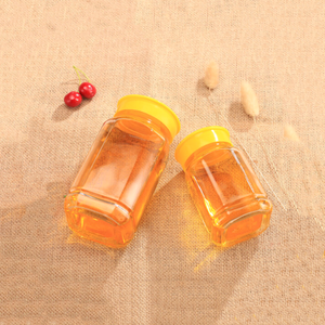 375ml 750ml 500g 1kg bát giác thủy tinh mật ong nồi lọ thủy tinh với nắp nhựa màu vàng - Product Image 6