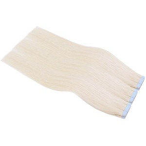 Extensions de cheveux 100% humains vierges à double bande, couleur blond blanc, sans couture - Product Image 2
