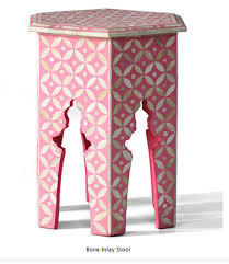 Taburete con incrustaciones de hueso de diseño antiguo indio, taburete decorativo moderno para el hogar, artículos de artesanía - Product Image 2