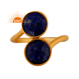 Pierres précieuses Lapis Lazuli naturelles, argent Sterling 925, anneau empilable, pour femmes, fabrication de bijoux, livraison gratuite - Product Image 1