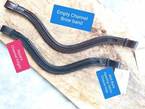 Produits anglais de course de chevaux CUIR DE HAUTE QUALITÉ BANDE DE BROW DE CANAL VIDE AVEC SANGLE À L'ARRIÈRE OUVERTE POUR LA FERMETURE DE BOUCLE - Product Image 2