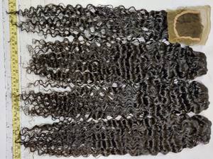 Perruques Tyagi Modèle 470 en Cheveux Indiens Remy Bruts Non Traités, Bouclés Serrés, 100% Alignés dans le Sens de la Cuticule, Perruques Vierges, Queue de Cheval, Fermeture Frontale en Dentelle - Product Image 4