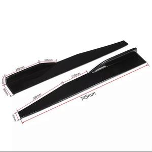 กระโปรงข้างขอบล่างสไตล์ Aero ชุดเปียโนเงาสีดำซ้ายและขวามีคุณภาพสูงพลาสติก ABS เหมาะกับรถทุกคัน - Product Image 3