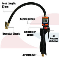 Portable Air Tire Inflator Inflatable Digital Gauge 1/4" Flexible Hose