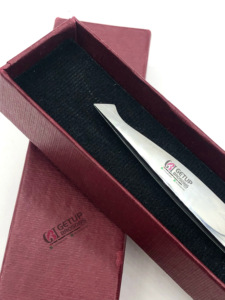 Professionnel meilleure qualité pleine argent nouvelle pince à épiler d'extension de sourcil Instrument de beauté en acier inoxydable Logo personnalisé - Product Image 5