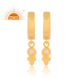 Trending 2026 Sterling Silver Gold Plated Natural Citrine Gemstone <b>Hoop</b> <b>Earring</b> For Women Jewelry Manufacturer - Product Image 4