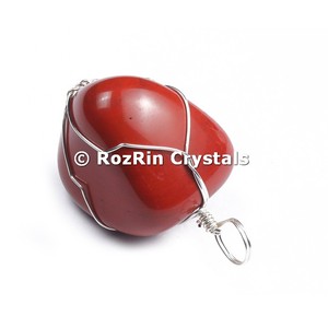 Buy online <b>Red</b> Jasper Wire Wrap Pendant - Product Image 3
