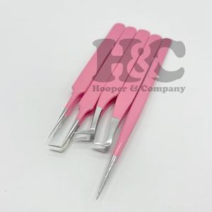 Pince à épiler personnalisée en acier inoxydable rose pour bébés pince à épiler Volume Type de pointe Logo pince à cils emballage et logo vison - Product Image 5