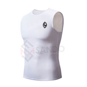 Débardeur d'été sans manches décontracté pour hommes, séchage rapide, respirant, polyester, col en O, maille, bodybuilding personnalisable, OEM - Product Image 1