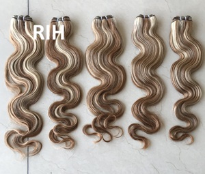 Malaysian Cuticle Aligned Wholesale Color No. #30/613 <b>Body</b> <b>Wave</b> 24" Inch Cambodian Human Hair Bundle's Extension's Vendors Weave - Product Image 3