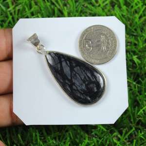 Natural Picasso Jasper <b>Pendant</b> Loose Silver Overlay Bezel <b>Charm</b> <b>Pendant</b> Jewelry with Mainly Brass Material - Product Image 2