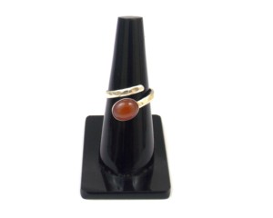 Hermoso Anillo Ajustable Hecho a Mano con Baño de Plata, Gema de Cornalina Ovalada de 8x10mm, Fornituras de Joyería Personalizables - Product Image 4