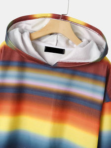 Contraste Color Tie Dyed Striped Loss Fit Casual Street Gym And Fitness Wear Sudadera con capucha para mujer sublimación suave sudaderas con capucha buen precio - Product Image 3