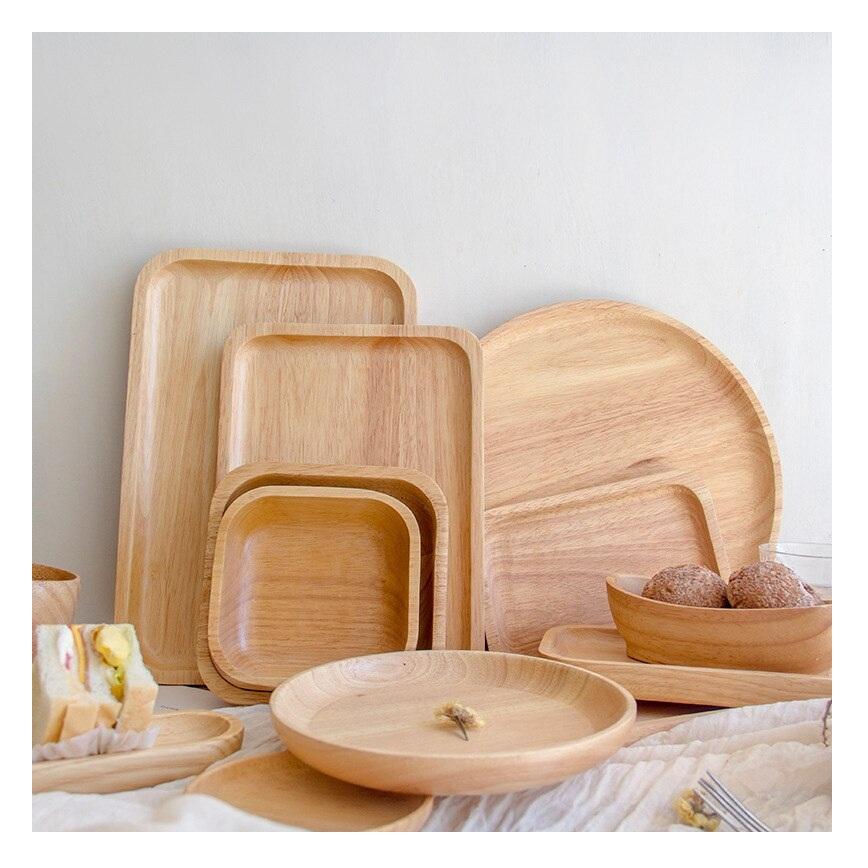 natural color wood plate