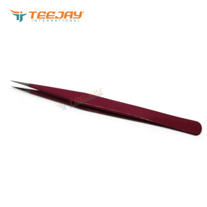 <b>Pink</b> <b>Powder</b> Coated Classic & Isolation Eyelash Extension Tweezer Fine Crafted Tip Rust Proof Customized Color and logo - Product Image 2