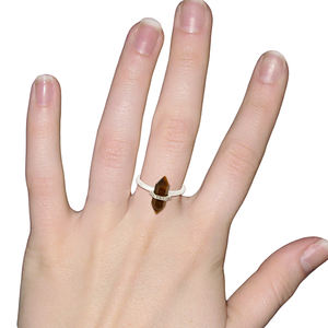 Bague en argent sterling 925 massif, pierre précieuse œil de tigre taille crayon, fournisseur de bijoux, collection classique - Product Image 5