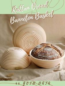 BAKEST Reusable Handmade Natural Rattan Dough Proofing Basket <b>Linen</b> <b>Cloth</b> for Artisan Bread Baking Vietnam Kitchen Bakery Supply - Product Image 1