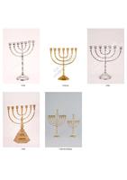 Bougeoir Menorah couleur argent Vintage nordique luxe mariage noël décorations pour la maison fait support de chandeliers en métal rustique
