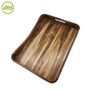 Bandeja de comida grande de madera de acacia con asa para fiestas en la cocina y Navidad para restaurantes - Product Image 4