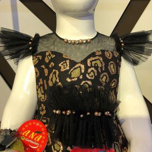 Élégant ensemble de robes à imprimé floral en satin noir pour filles et nouveau-nés nouveauté vêtements de fête pour les fêtes de printemps pour les enfants - Product Image 2