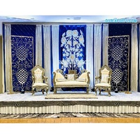 Muslim Wedding Bridal Stage Candle Backdrop Walima Stage Decor Backdrop Candle Walls Latest Candle Frame Stage Backdrop Decor